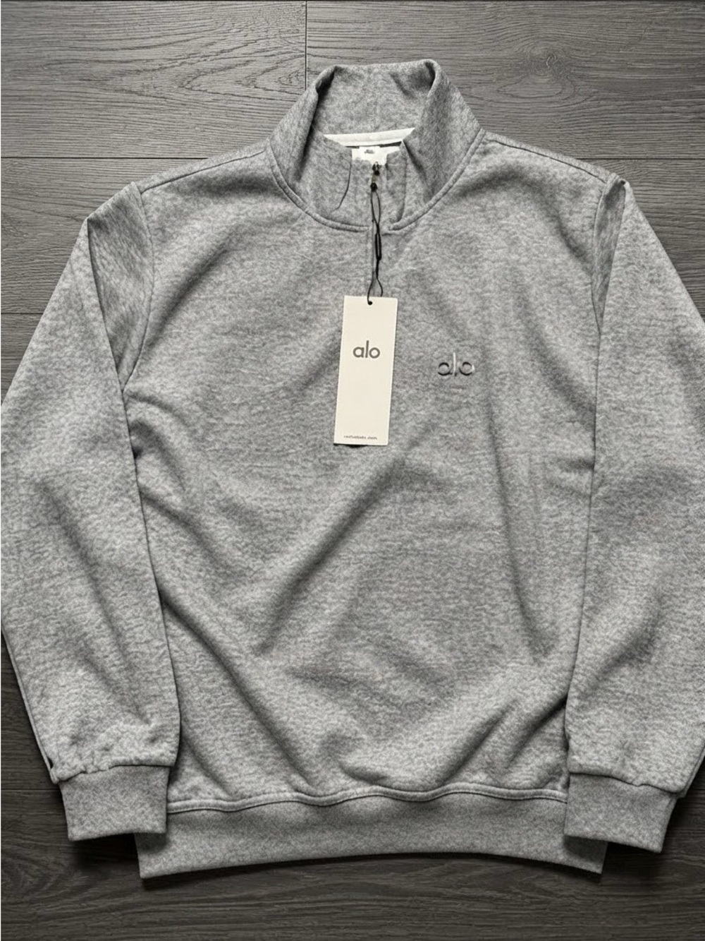 Alo Grey Yoga Accolade Quarter Zip Pullover Unisex Grey Alo Yoga (XS-XL)